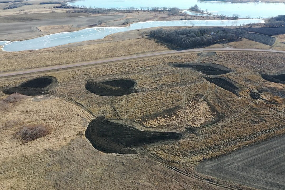 Wetland restoration in progress at Chen Bay WMA.